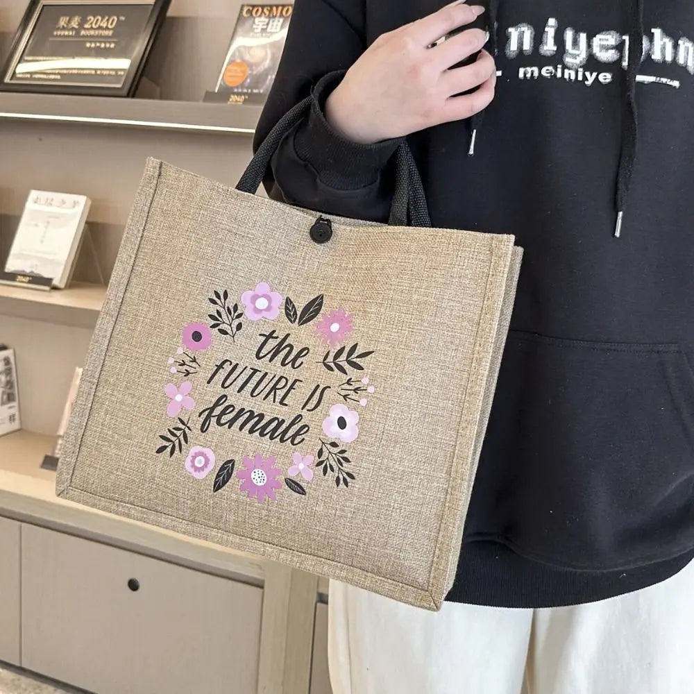 Print Linen Tote Bag