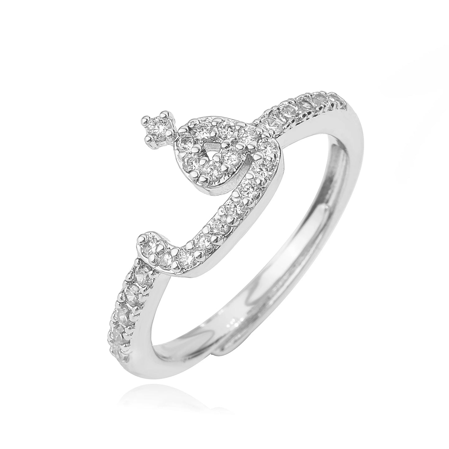 Zircon Arabic Letter Ring