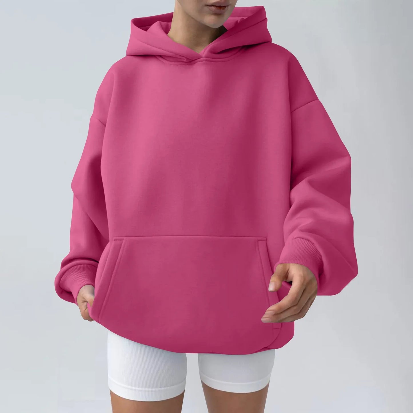 Trendy Solid Color Sports Hoodies