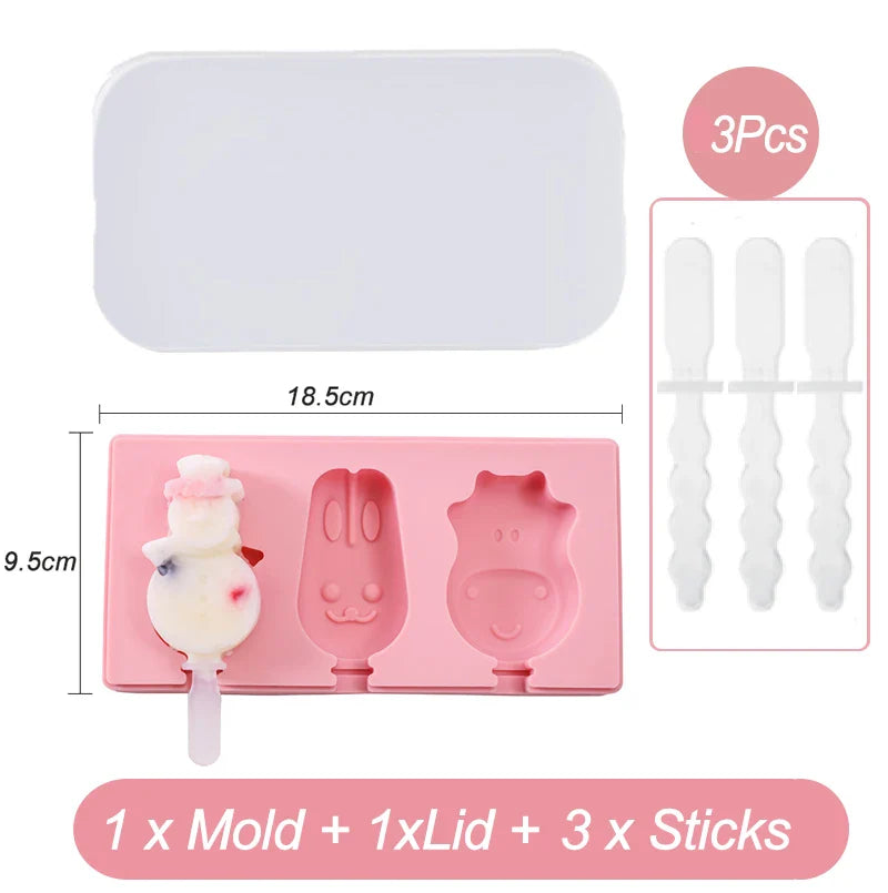 Silicone Ice Cream Mold with Lid and Sticks