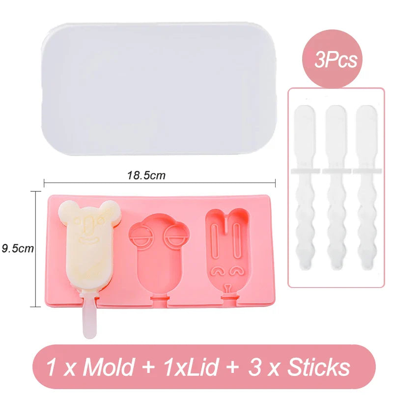 Silicone Ice Cream Mold with Lid and Sticks