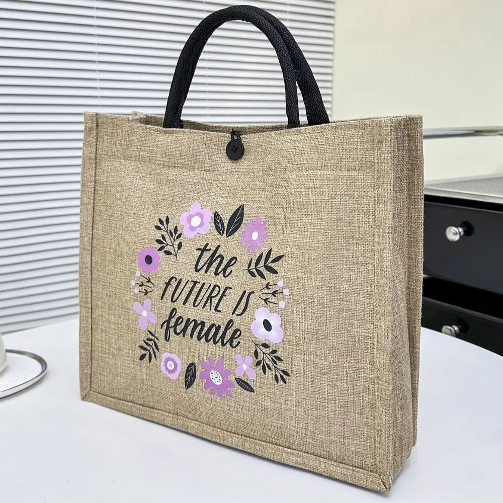 Print Linen Tote Bag