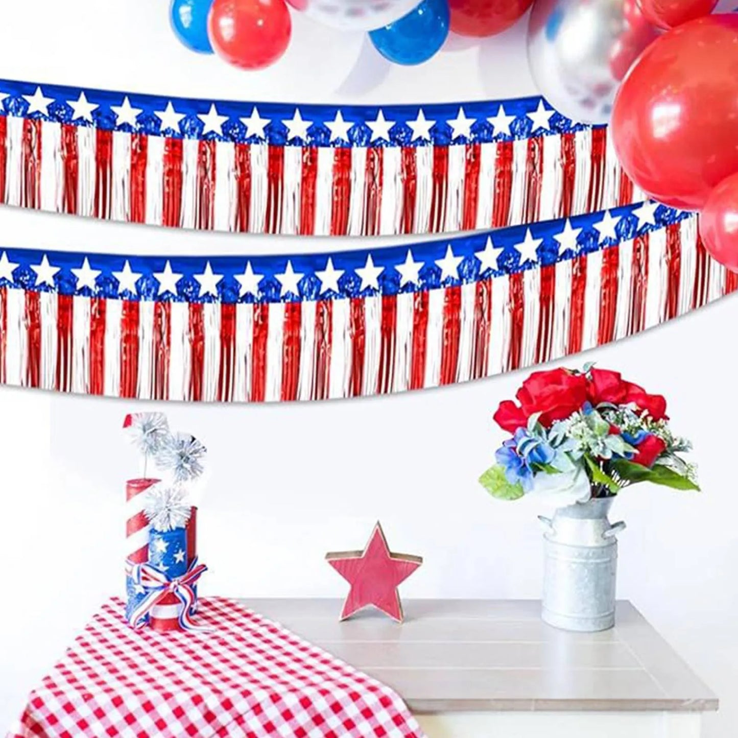 USA Flag Fringe Banner