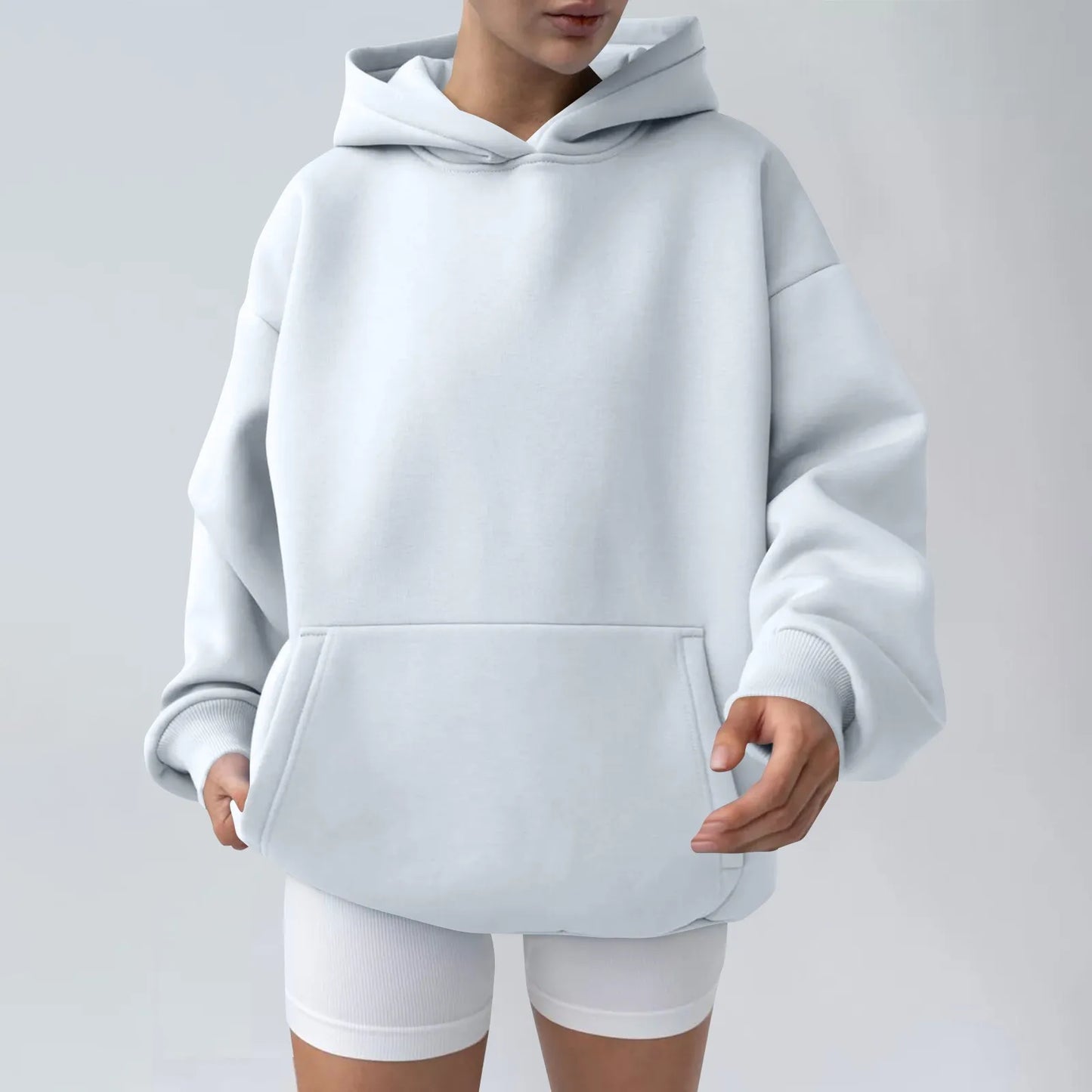 Trendy Solid Color Sports Hoodies