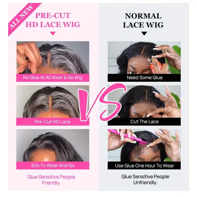 Kinky Straight Lace Front Pre Pluck Wig