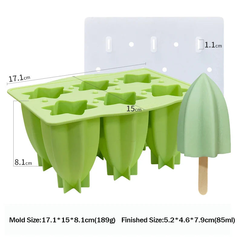 6 Hole Silicone Popsicle Molds