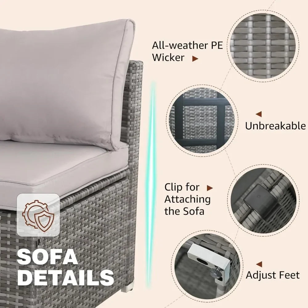 7 Pieces Modular Patio Set - MONLANE