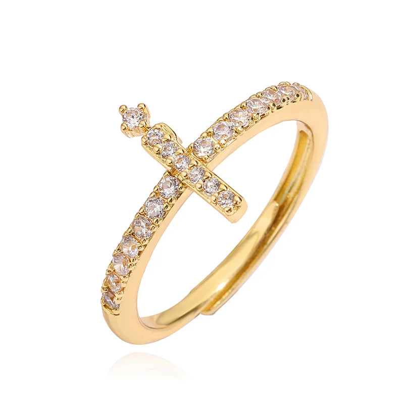 Zircon Arabic Letter Ring