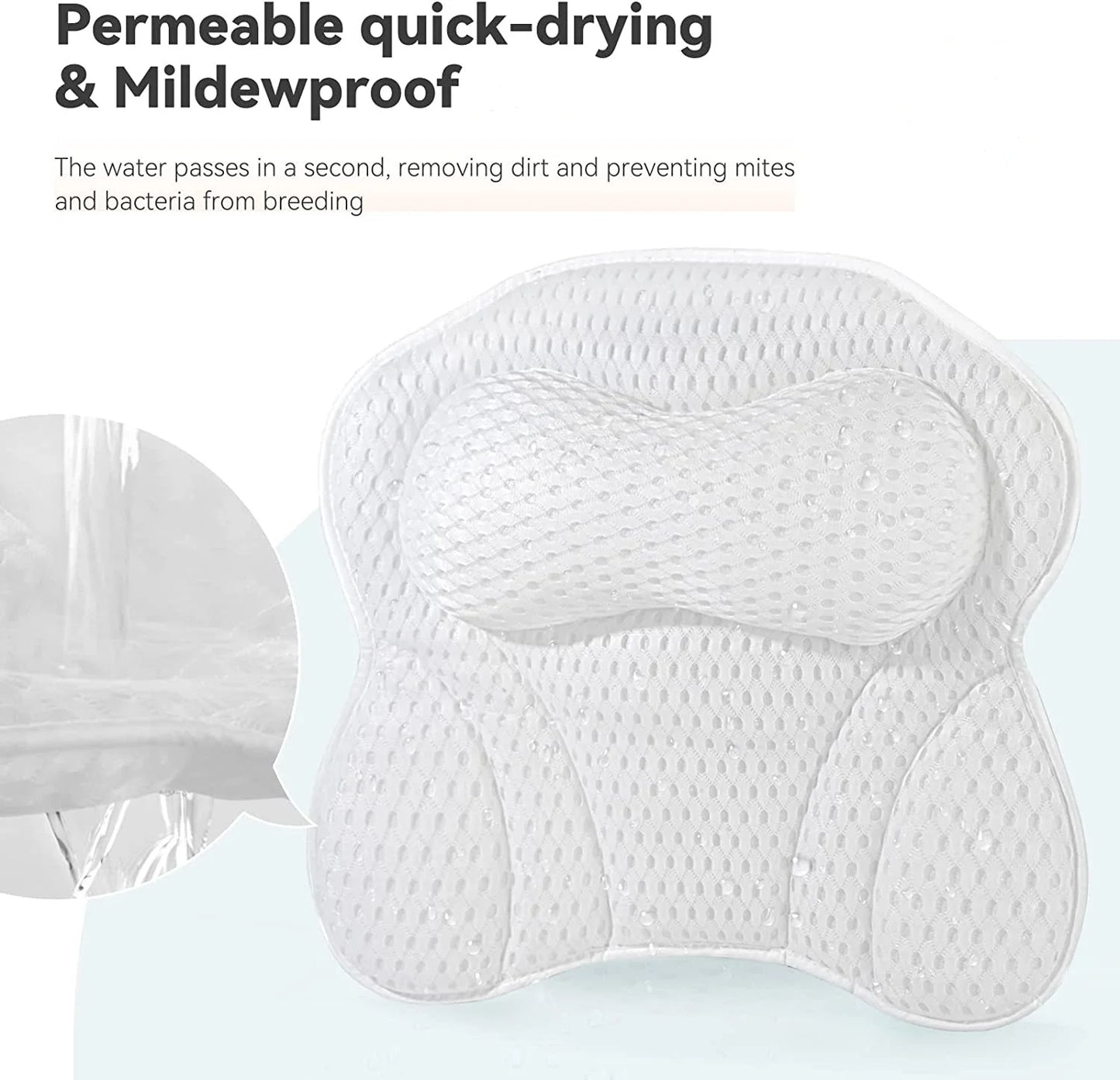 Bathtub Pillow for for Neck & Back Support