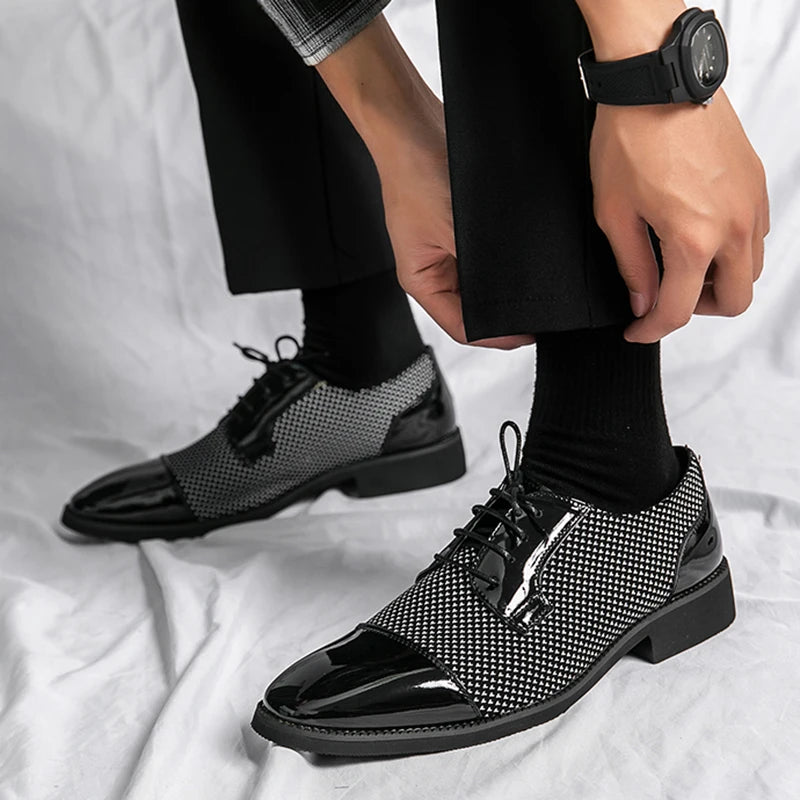 Men Lace Up Oxfords Luxury Shoes