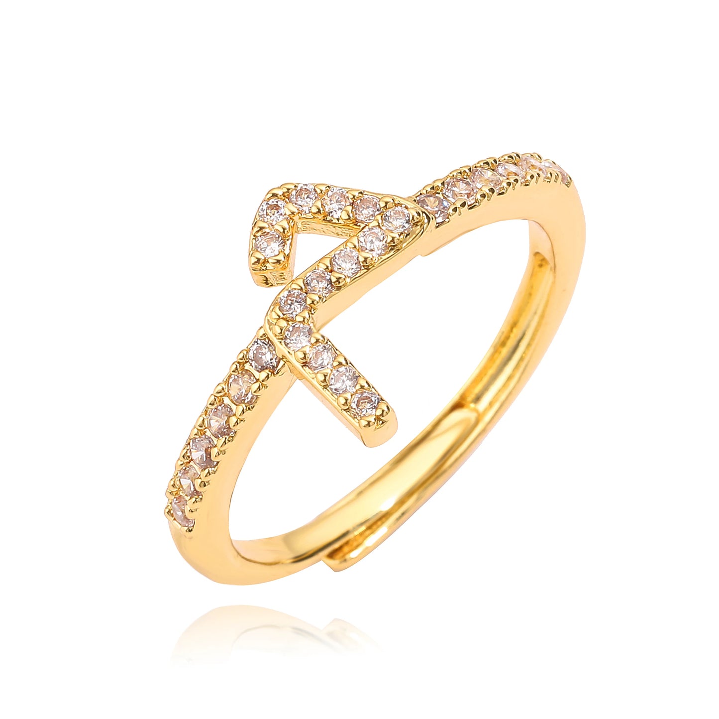 Zircon Arabic Letter Ring