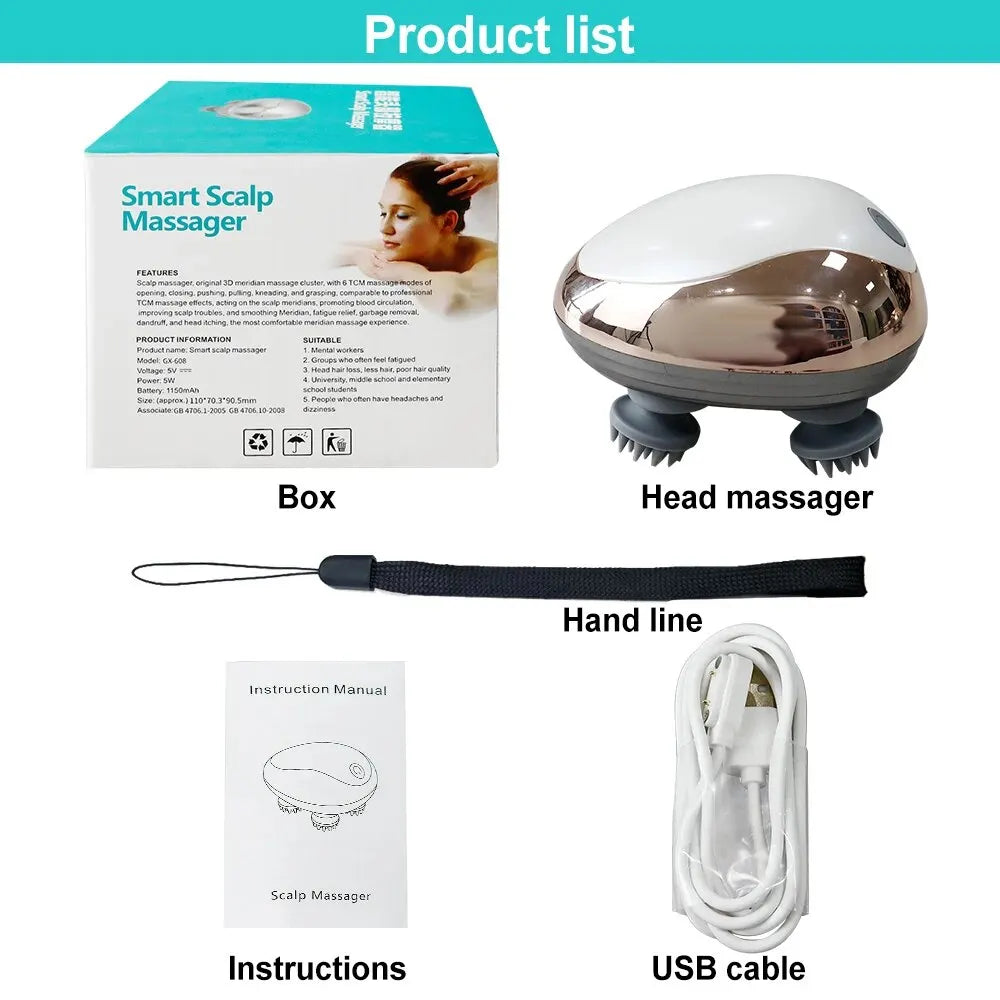 Portable Rechargeable Head Massager VIDEO