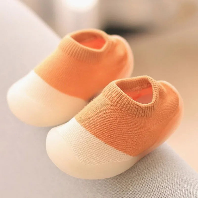 Kids Rubber Soft Sole Floor Shoes Knit Booties Anti-Slip - MONLANE