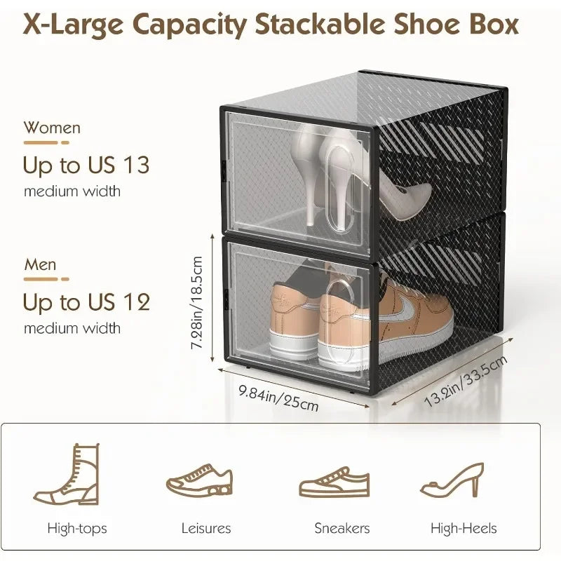 Shoe Storage Box with Magnetic Door