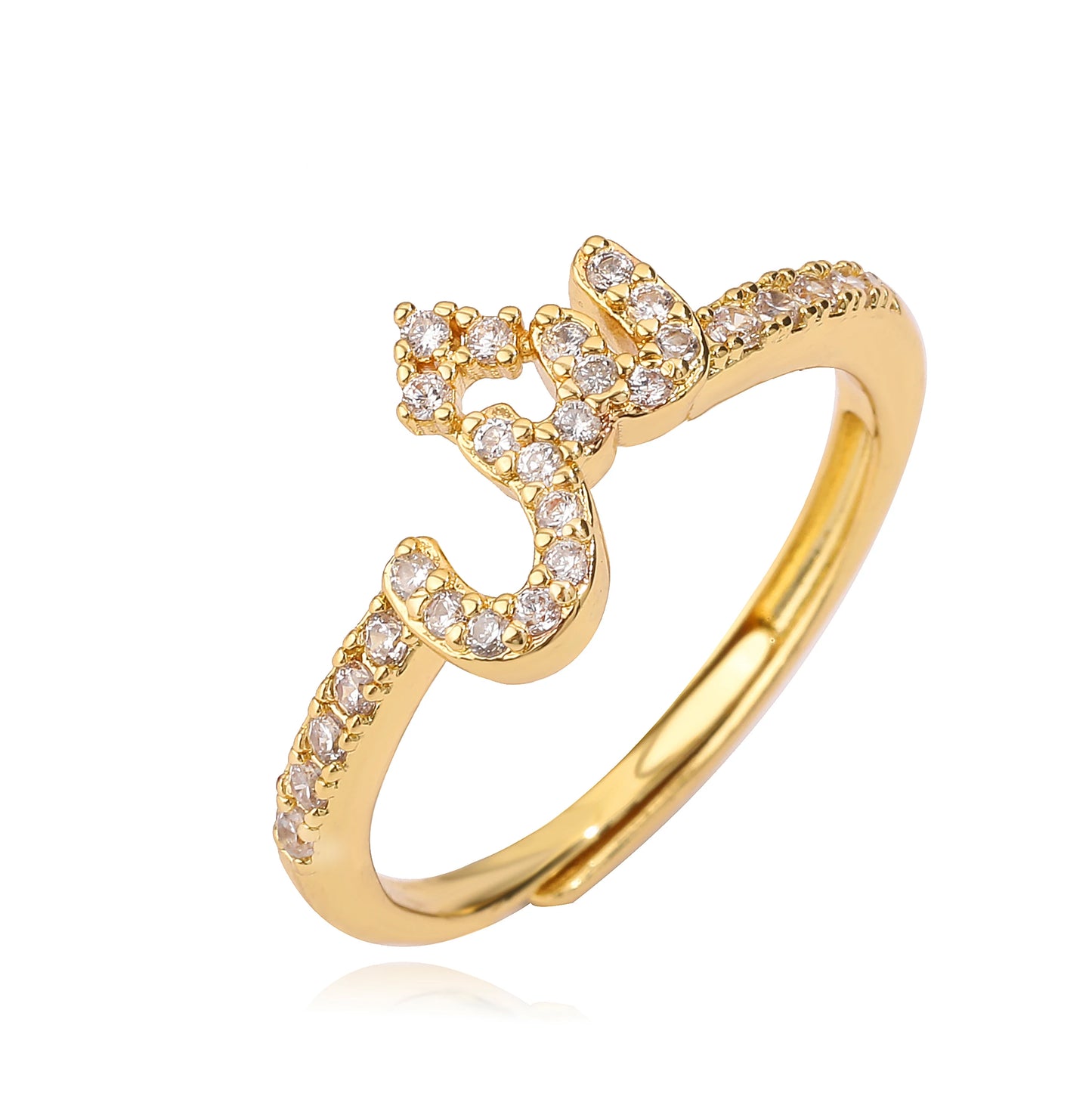 Zircon Arabic Letter Ring