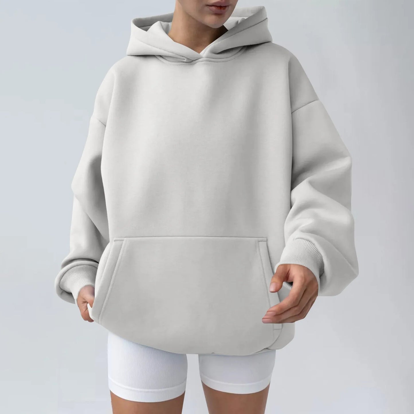 Trendy Solid Color Sports Hoodies