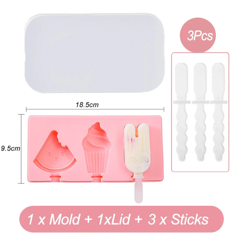 Silicone Ice Cream Mold with Lid and Sticks