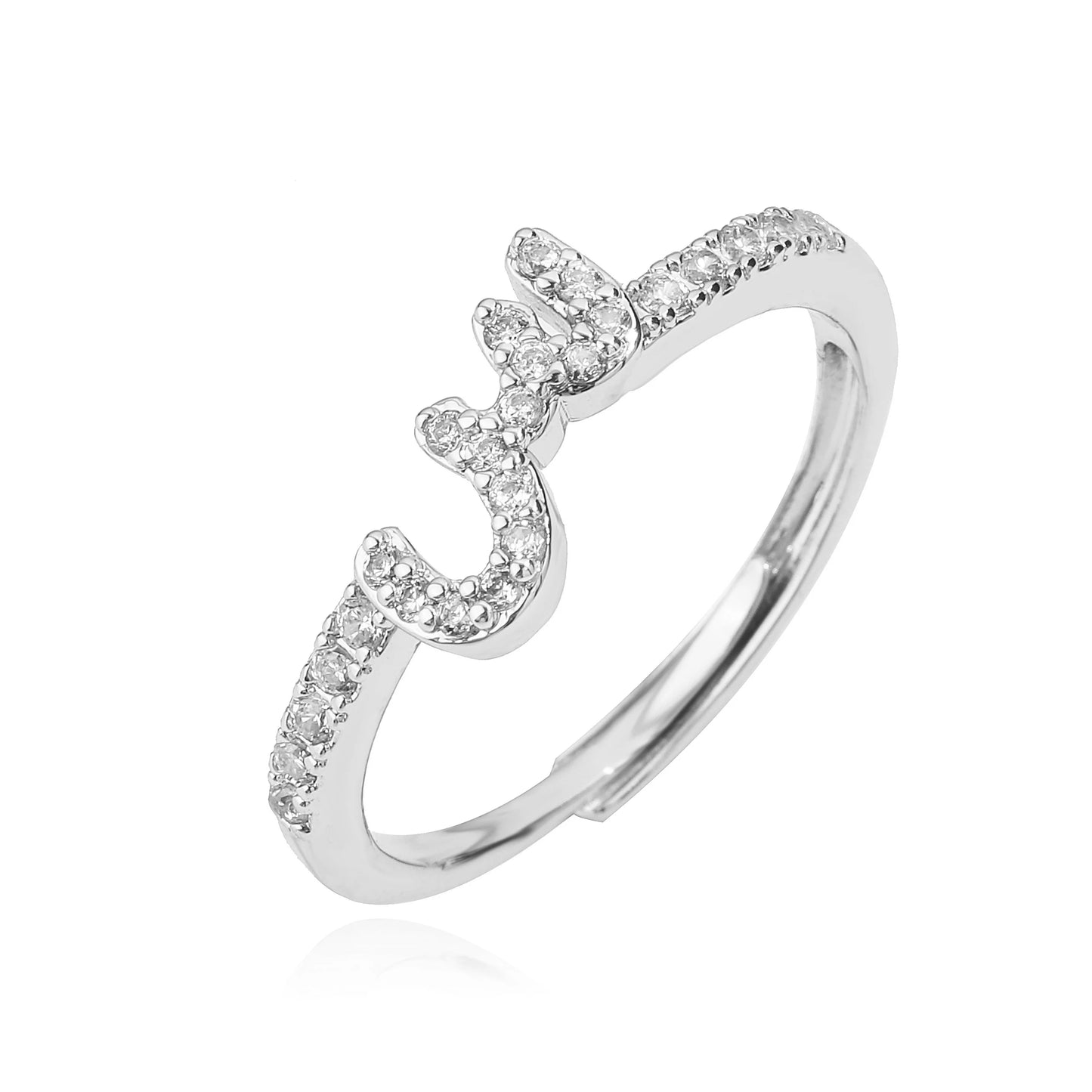Zircon Arabic Letter Ring