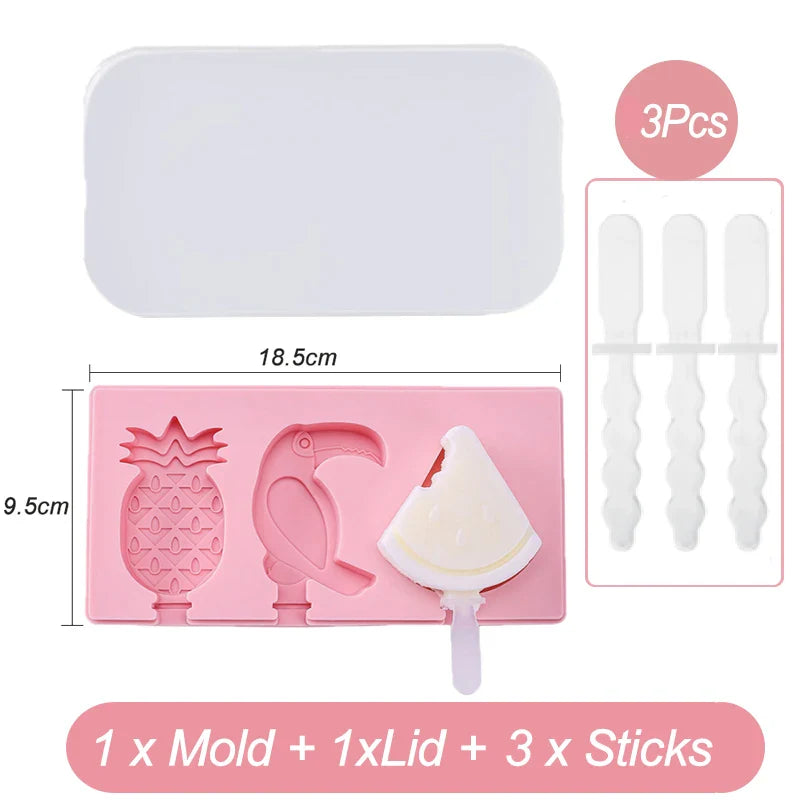 Silicone Ice Cream Mold with Lid and Sticks