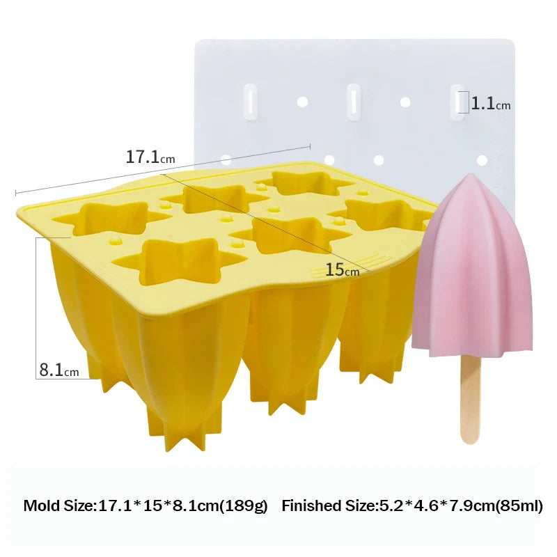 6 Hole Silicone Popsicle Molds