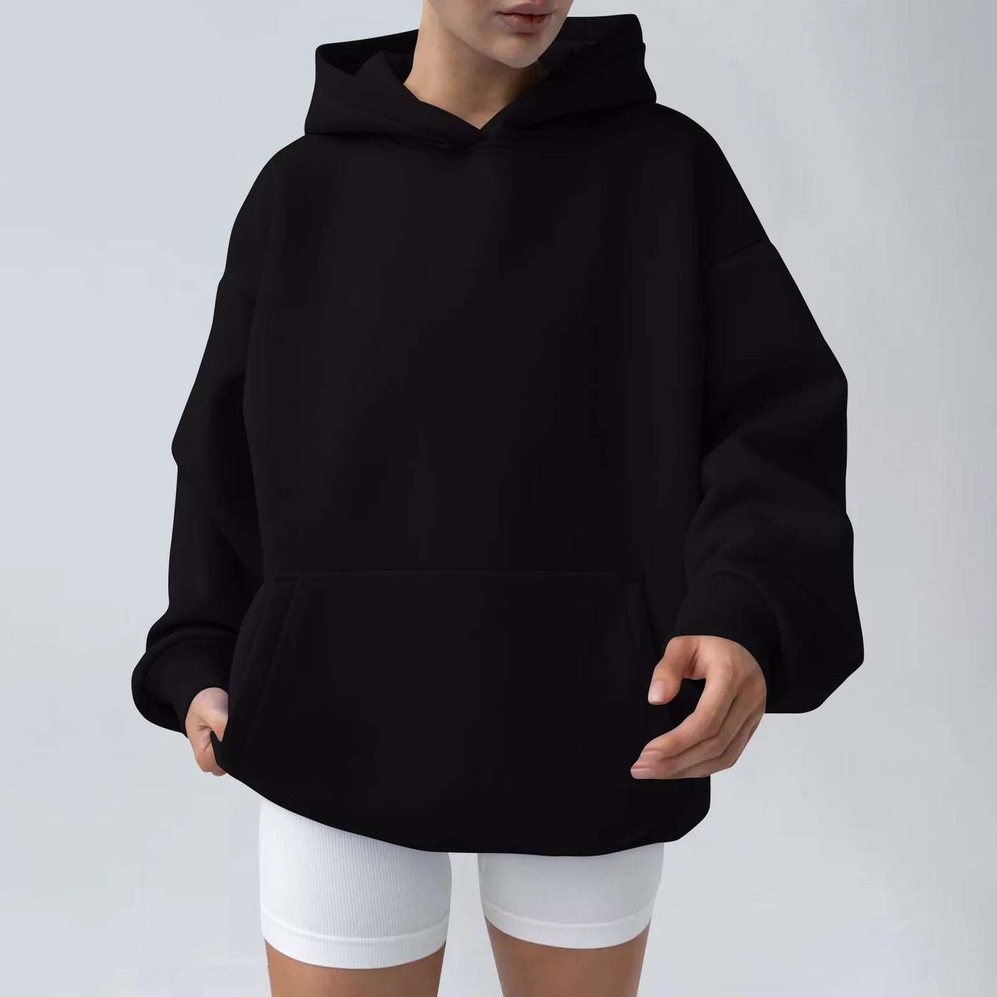 Trendy Solid Color Sports Hoodies