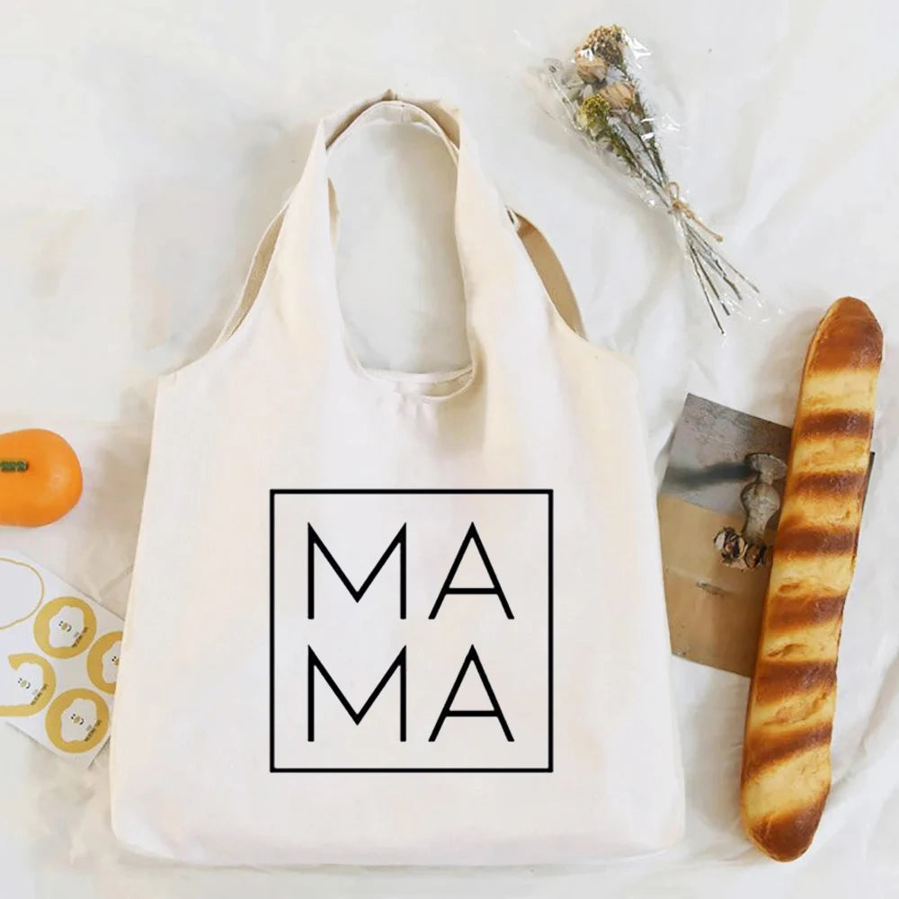 Mom Life Leopard Print Canvas Bag