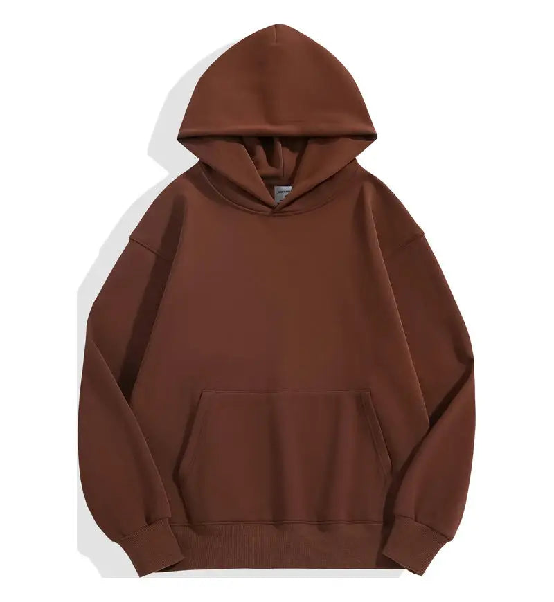 Casual Thick Solid Color Hoodies