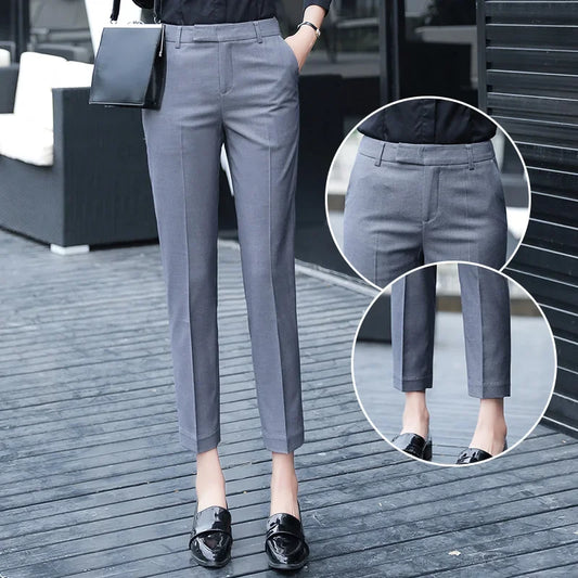 High Waist Casual Straight Pants