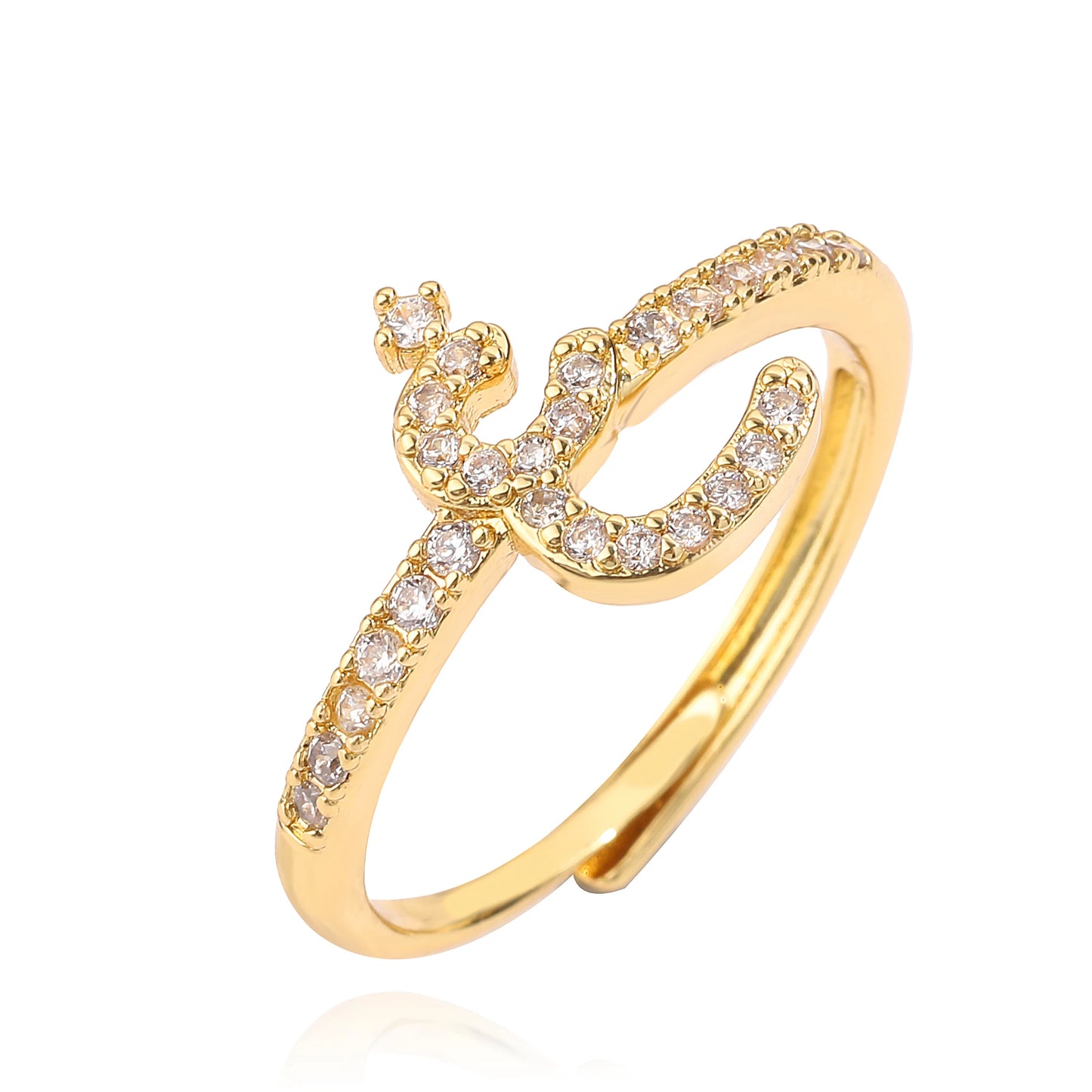 Zircon Arabic Letter Ring