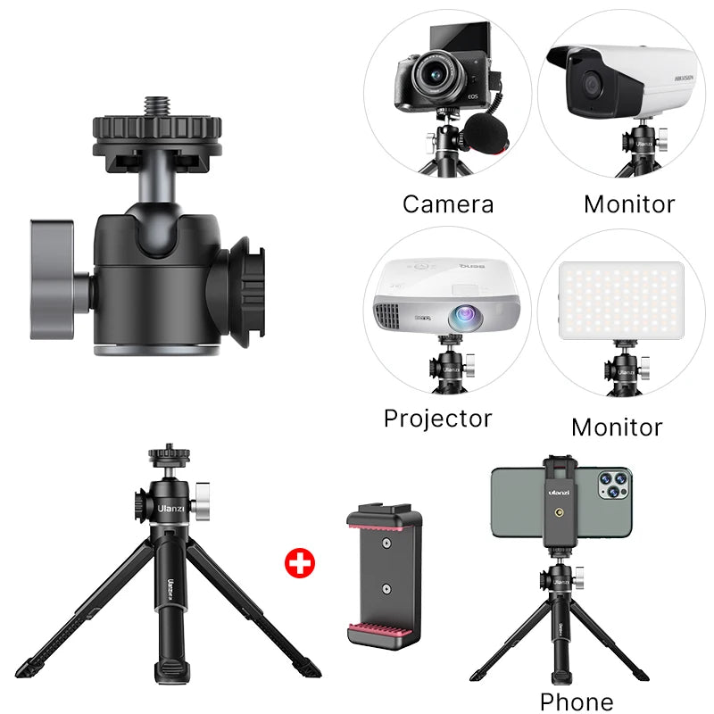 U-Vlog lite Mini Tripod with 360° Ball Head