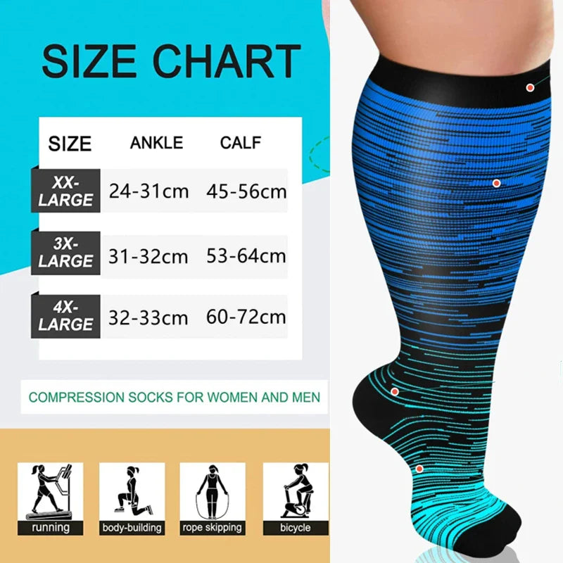 Running Compression Socks Knee High -Plus Size - MONLANE