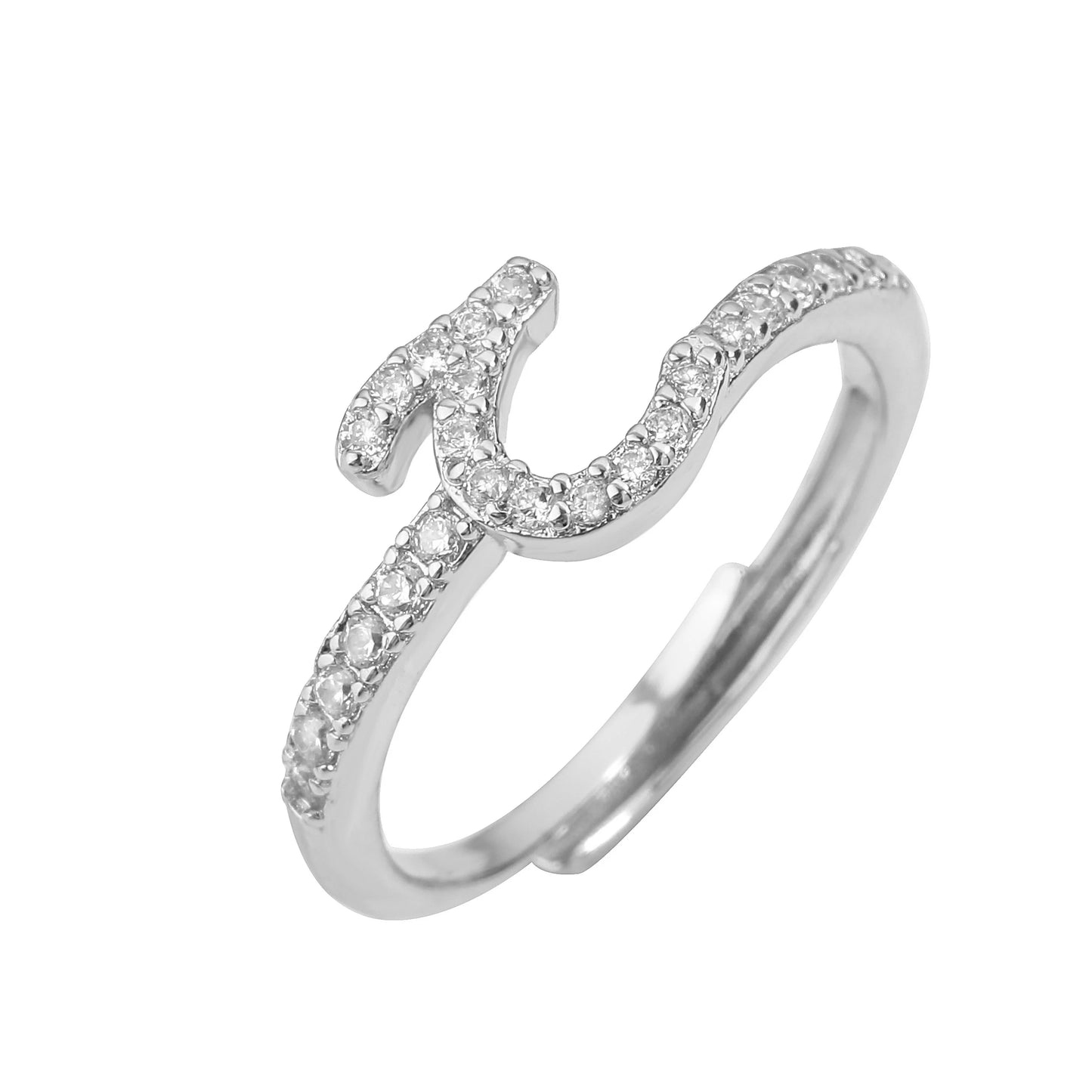 Zircon Arabic Letter Ring