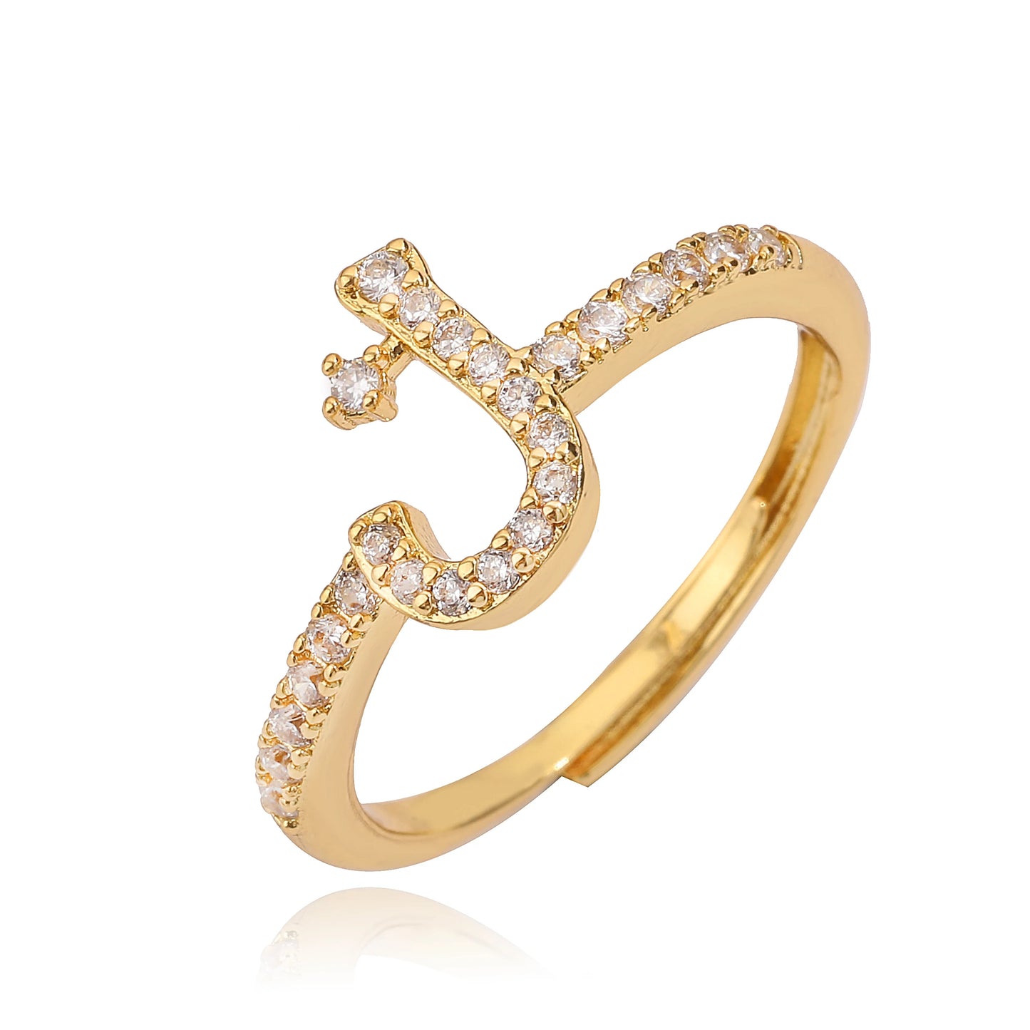 Zircon Arabic Letter Ring