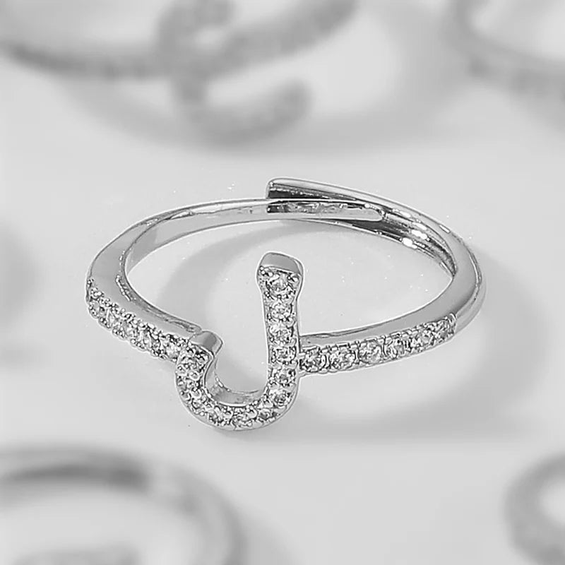 Zircon Arabic Letter Ring