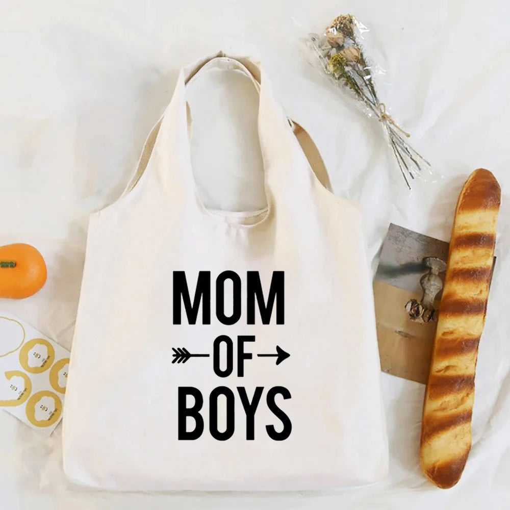 Mom Life Leopard Print Canvas Bag