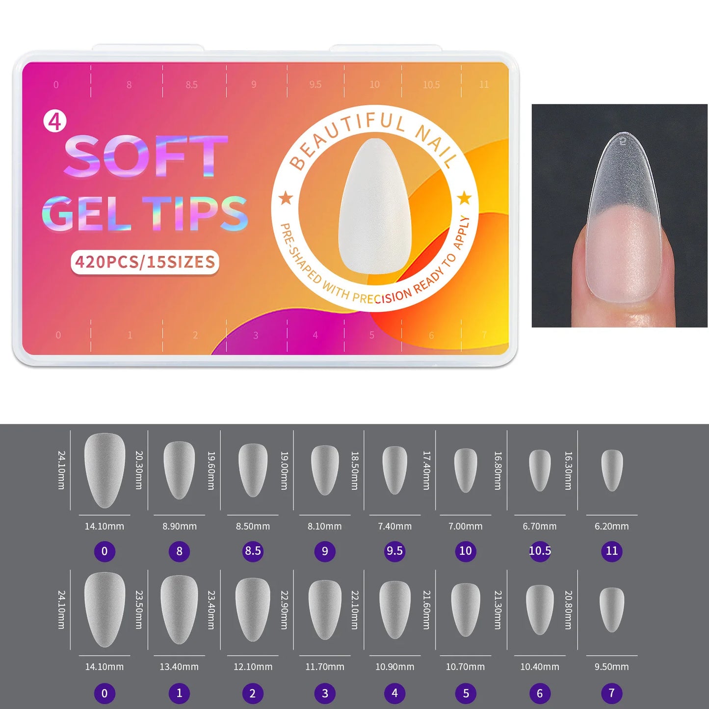 Frosted Press On Acrylic Nails