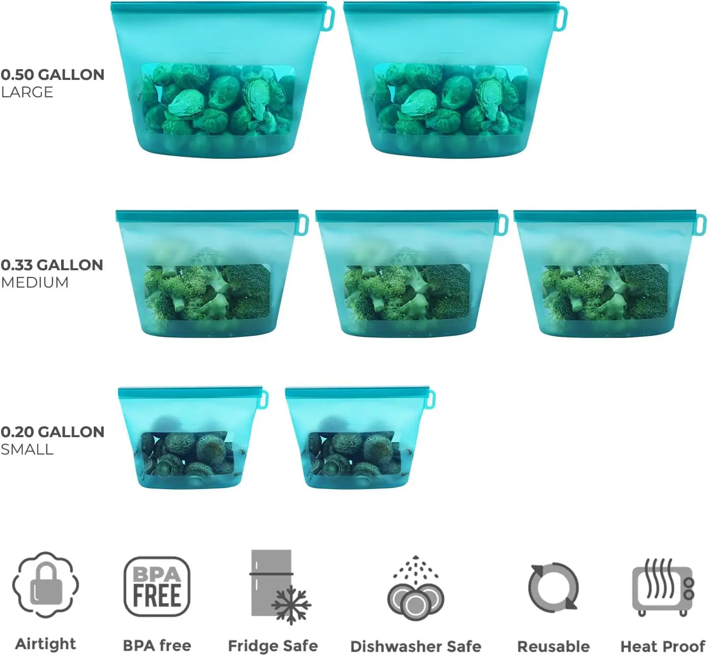 Reusable Silicone Zip Lock Bags