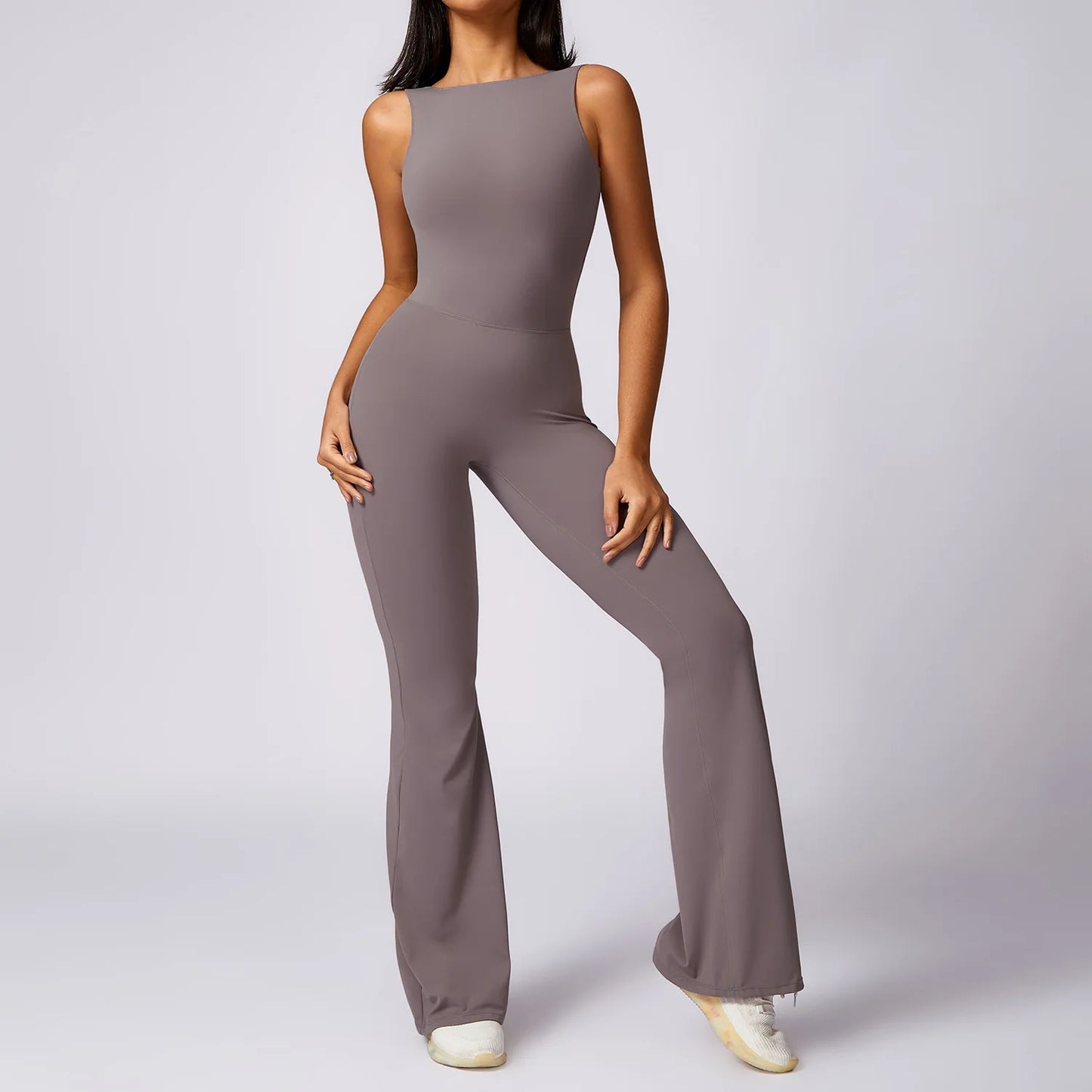 Sexy V Back Jumpsuit Gym Set
