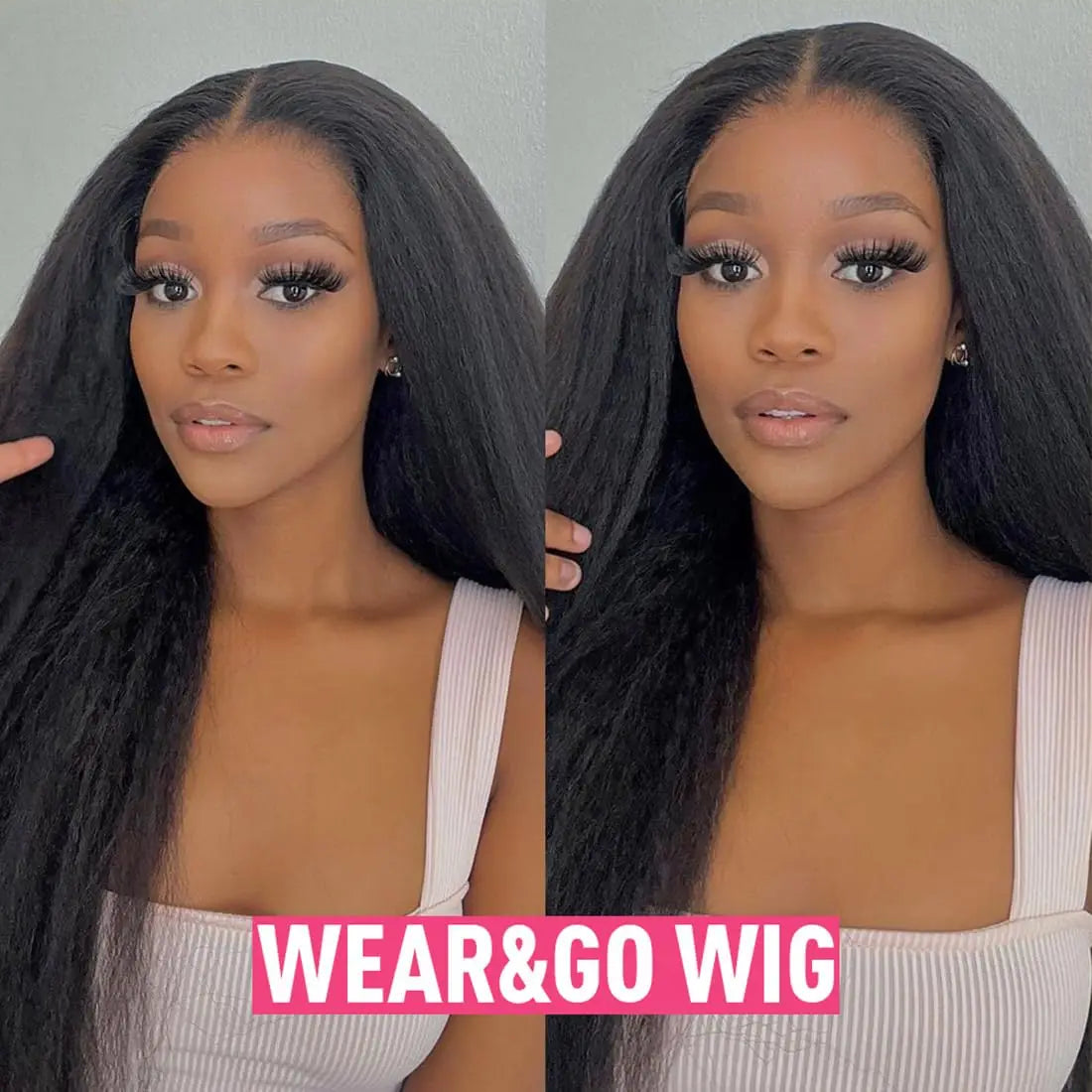 Kinky Straight Lace Front Pre Pluck Wig