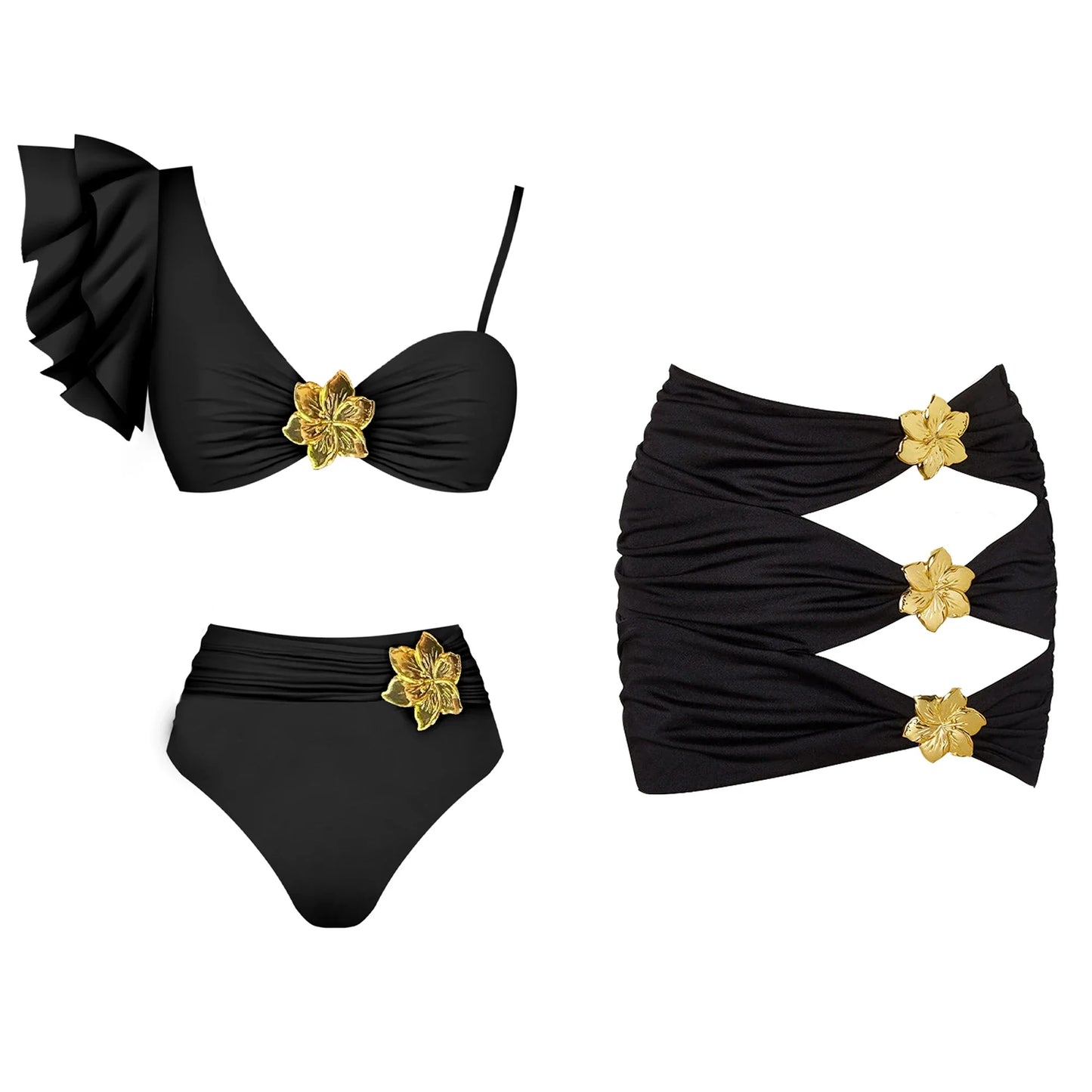 V Neck Ruffle Swimsuit