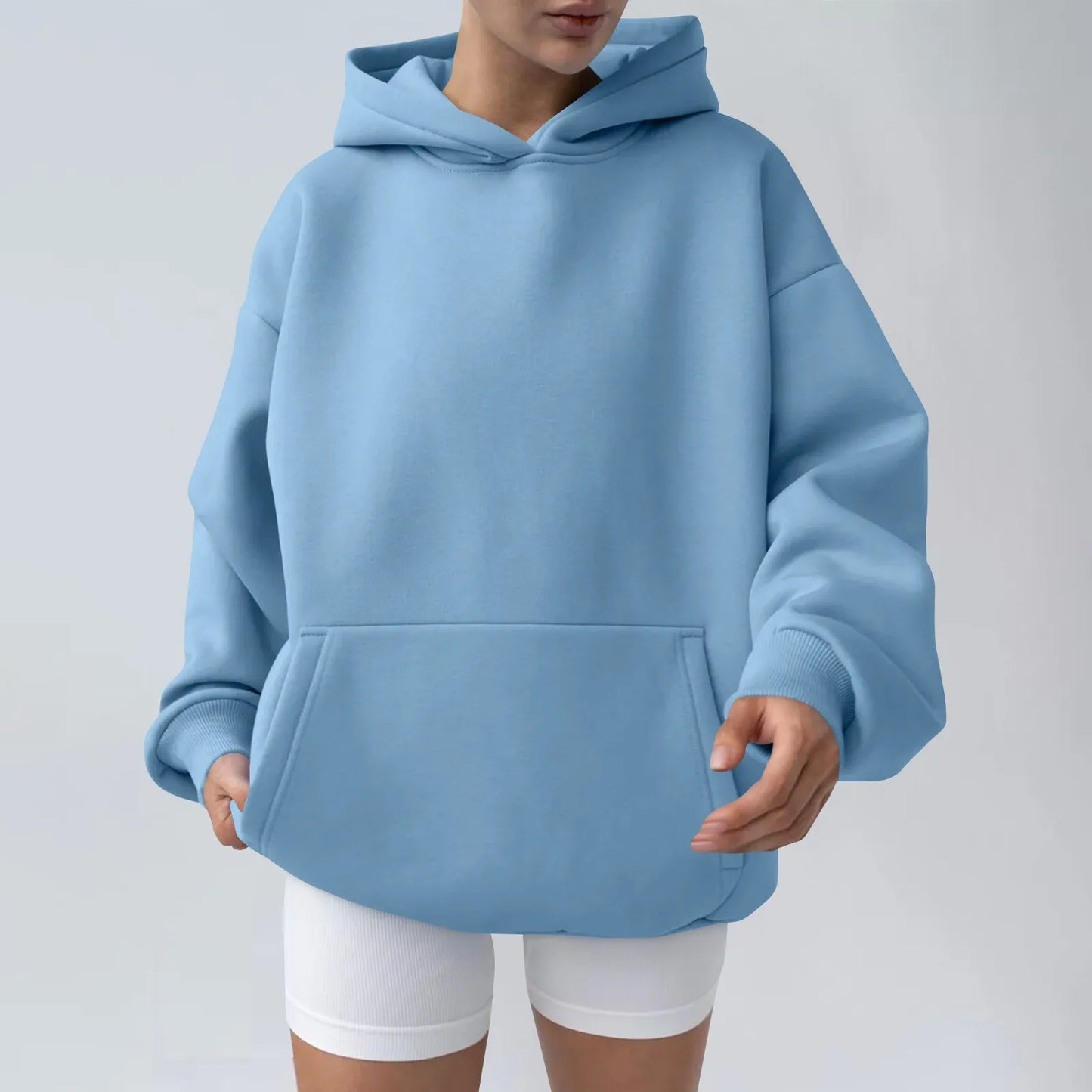 Trendy Solid Color Sports Hoodies