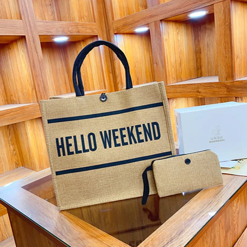 2 Pcs Linen Tote Bag