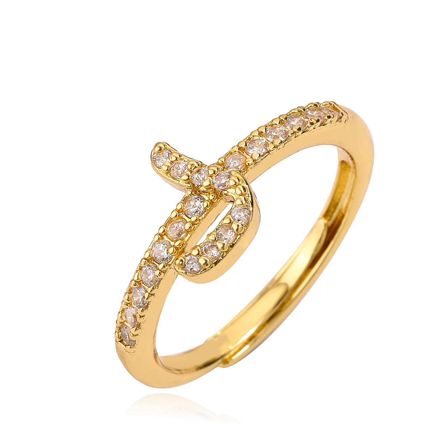 Zircon Arabic Letter Ring