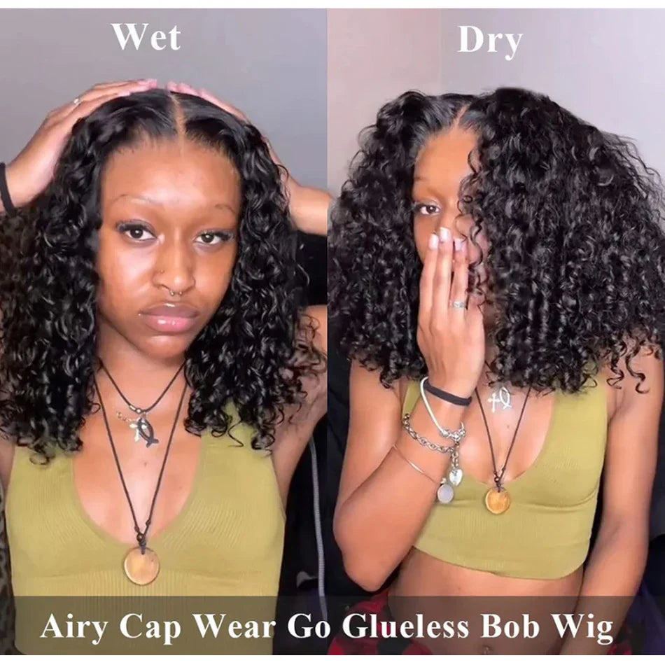 water Wave Bob Glueless Preplucked Human Wigs - MONLANE