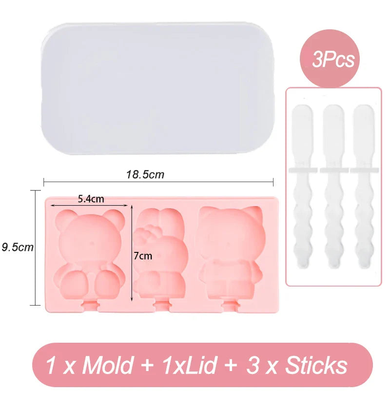 Silicone Ice Cream Mold with Lid and Sticks