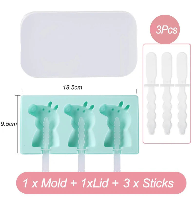 Silicone Ice Cream Mold with Lid and Sticks