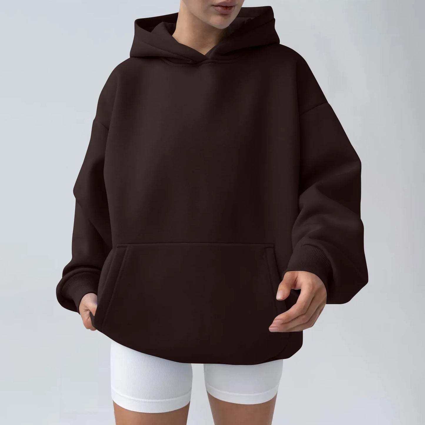 Trendy Solid Color Sports Hoodies