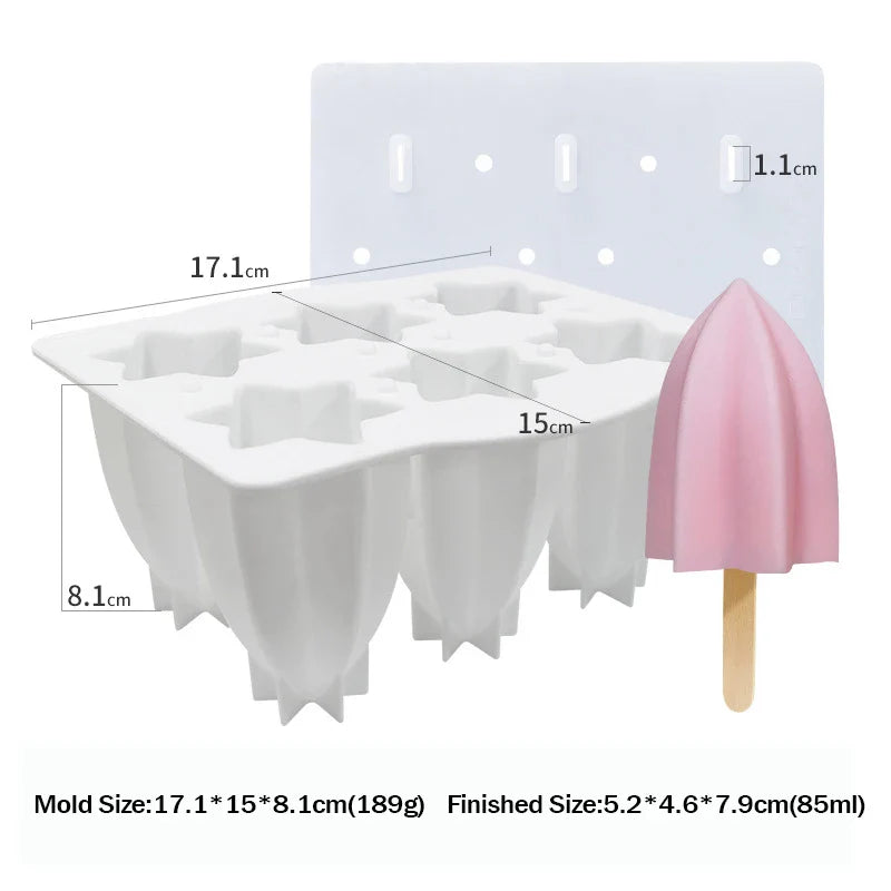 6 Hole Silicone Popsicle Molds