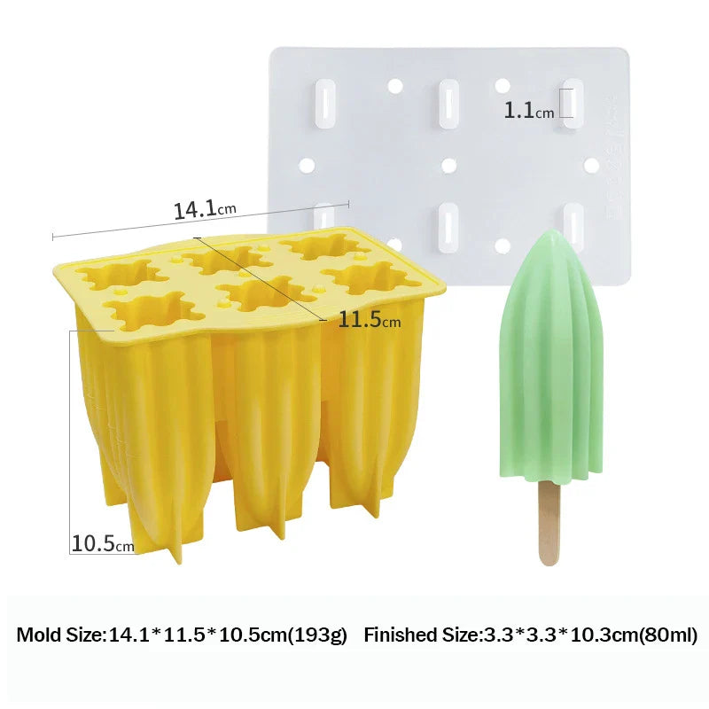 6 Hole Silicone Popsicle Molds