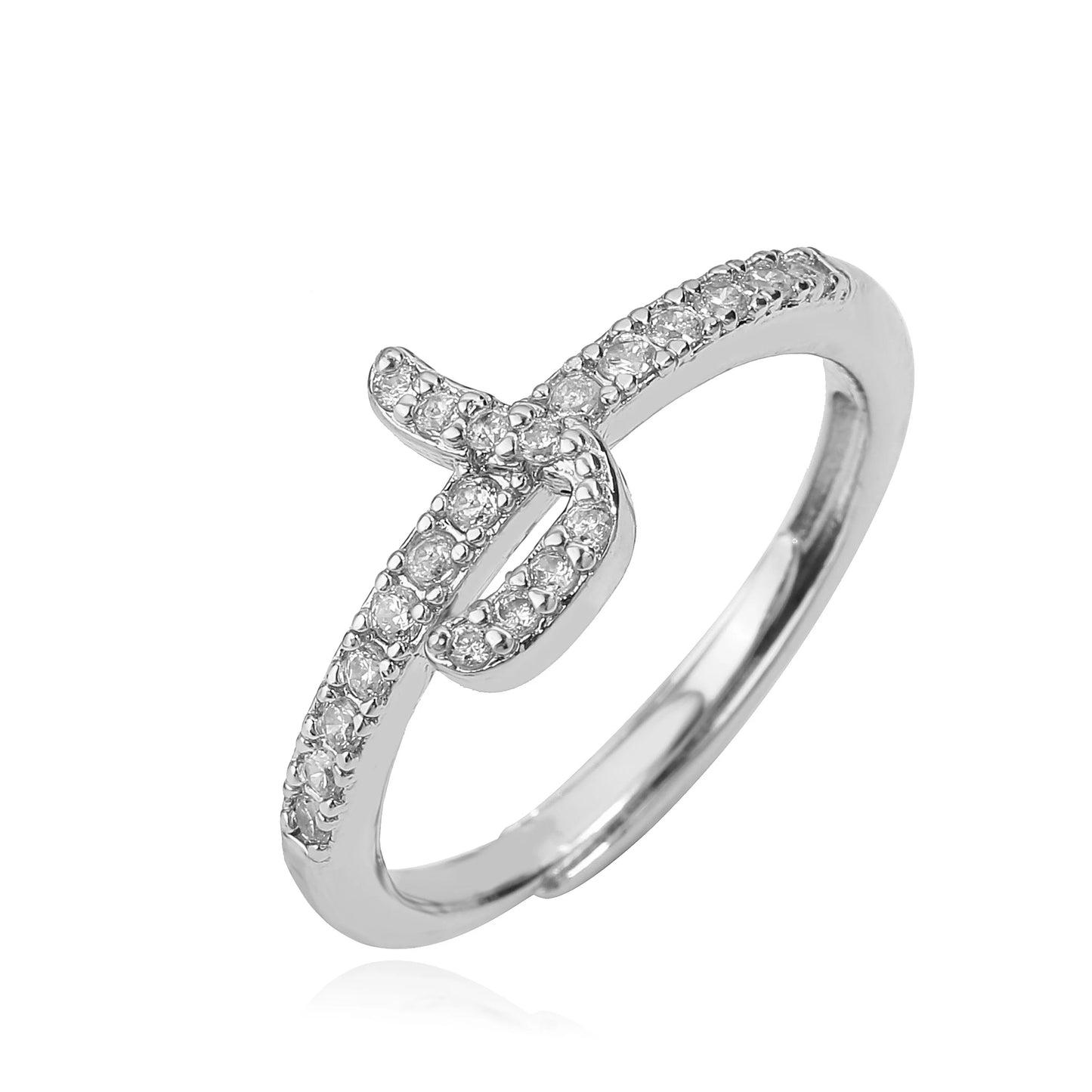 Zircon Arabic Letter Ring